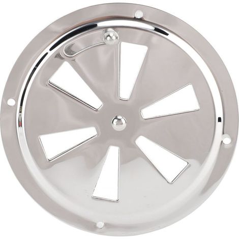 Plaque de Ventilation de cabine, couvercle de Ventilation rond en acier inoxydable de qualité Marine avec bouton latéral pour bateau Yacht RV 5 pouces (1/5)