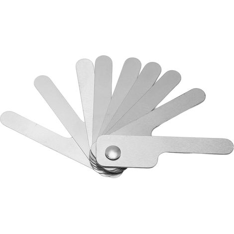 9 Pièces Jauges de Feuilles Dentaires Précision Flexible Règle de Mesure d'Écart Dentaire Acier Inoxydable (1/5)