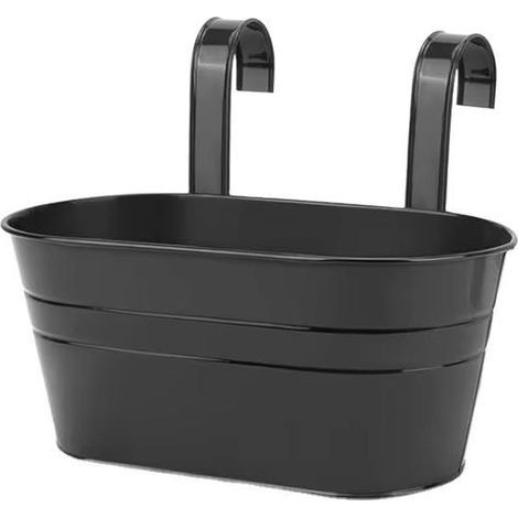 Pots de fleurs suspendus en métal de 27 cm, lot de 3, adaptés à une utilisation intérieure ou extérieure sur balcon - avec crochets amovibles (1/5)