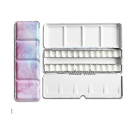 Aufbewahrungsbox aus Eisen für leere sternförmige Paletten mit 24/48 Fächern und halben Näpfchen für Aquarell-/Öl-/Acrylfarben. (1/4)