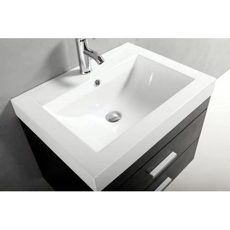 Bagno Italia Mobile da bagno nero da 60 cm con lavandino in marmoresina. Rubinetto e piletta inclusi nel prezzo (1/3)