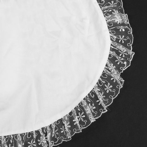 Tablier demi-taille de cuisine pour femme, coton blanc, dentelle ourlet, poche intégrée (1/4)