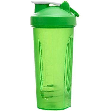 Tragbarer und praktischer Mixbecher für Sport, 600 ml, aus grünem Kunststoff, für Erwachsene. (1/5)