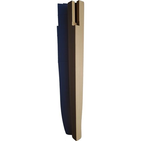 Gamba tavolo a sciabola in legno di faggio grezza mm 63 x h 750 mod arte povera dimensione disponibile: con scasso e vitoni