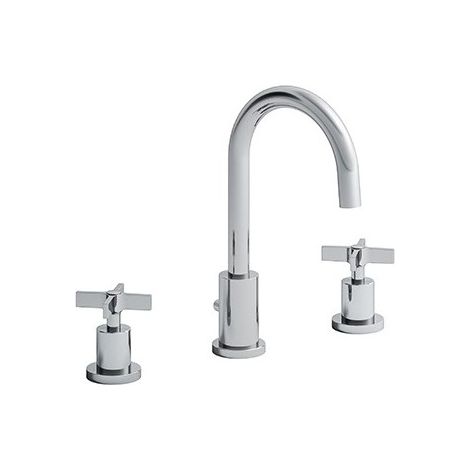 Lavabo Cross Road 3 Trous + Vidage Chrome Robinetterie CROSS ROAD - CRISTINA ONDYNA CR20551