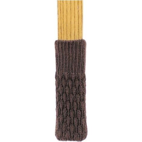 Lot de 6 (24 pièces) chaussettes et coussins pour pieds de table/chaise, marron foncé (1/4)