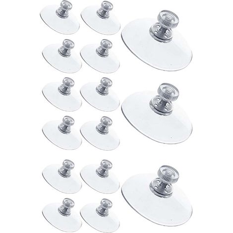 Ventouse avec filetage - Ventouse transparente (diamètre 50 mm) - Lot de 15