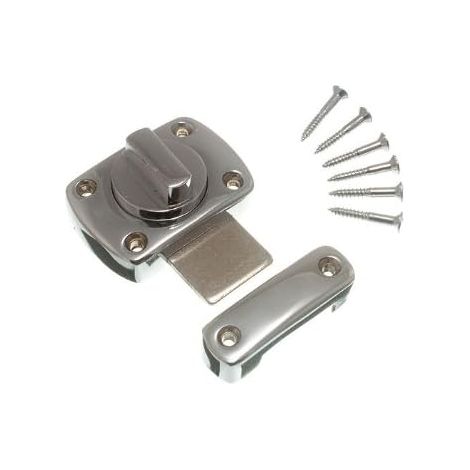 Lot de 5 loquets de porte de salle de bain/placard Chromé (1/2)