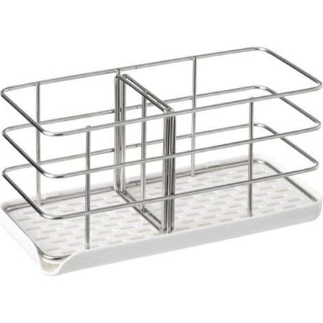 Porte-éponge en Acier Inoxydable 304, Multifonctionnel pour évier de Cuisine, Organisateur d'évier, Plateau égouttoir à Vaisselle, Porte-Savon, Panneau de Suspension réglable (1/4)