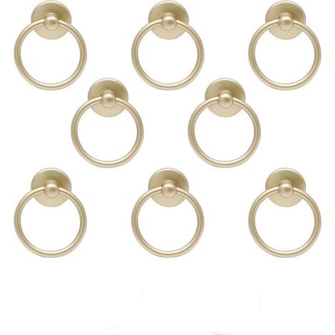 Poignée ronde à un trou - 54 x 44 cm - Jaune - Bouton de meuble anneau - Poignée de porte en métal - Décoration de meubles - Poignée élégante et pratique (1/5)