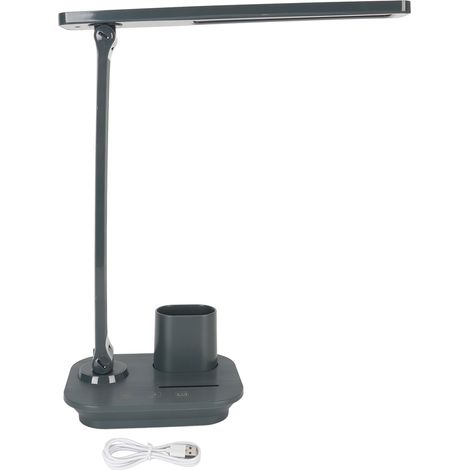 Lampe de bureau LED verte avec gradation sans palier, contrôle tactile, 3 couleurs, protection des yeux, sortie USB pour lecture. (1/5)