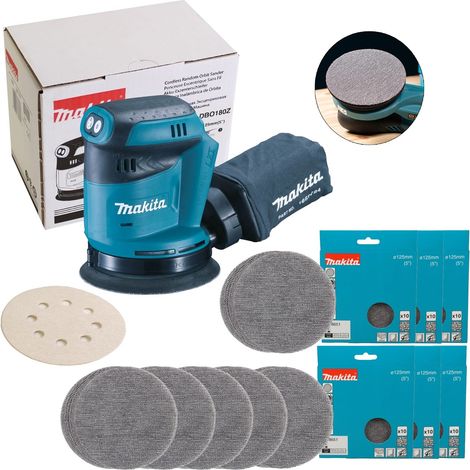 Makita DBO180Z 18v LXT Lithium Ion Random Orbital Sander 125mm Body + 60 Mesh