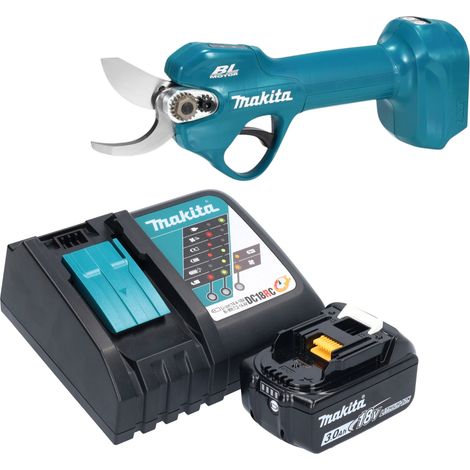 Tijeras para podar a batería Makita DUP 181 RF1 de 18 V y 30 mm sin escobillas + 1 batería de 3,0 Ah + cargador (1/5)