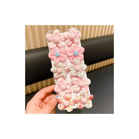 Élastiques capillaires décorés de fleurs à paillettes roses pack 10 pièces, chouchous romantiques pour usage quotidien et sortie (1/4)