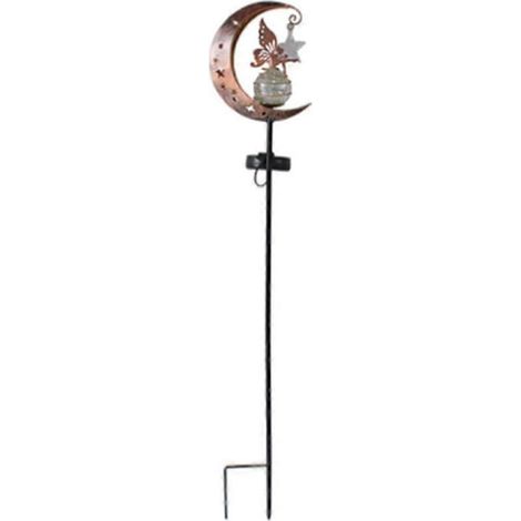 Boule de lune solaire décorative extérieure en verre avec éclairage LED blanc chaud étanche pour allées et terrasses