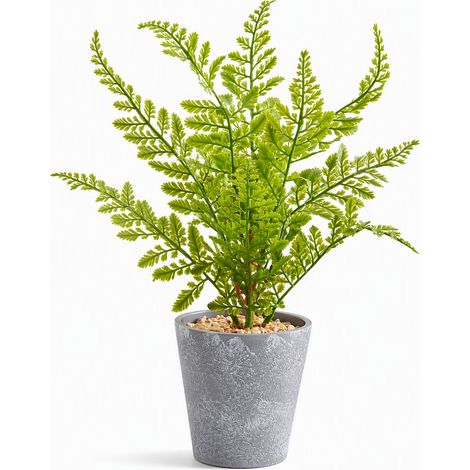 Plante artificielle en pot en ciment style nordique — fausse plante verte d'intérieur pour le salon (1/5)
