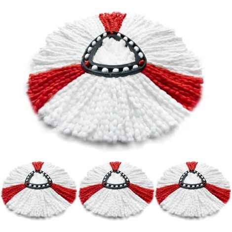 Compatible with the Vileda mop head – 2-in-1 microfiber mop head for the Vileda Clean Turbo Spin Mop (pack of 4)
