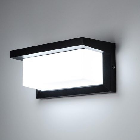RHAFAYRE Applique Murale LED Étanche IP65 12W Aluminium Applique Murale Extérieure Convient pour Jardin Avant Salle de Bain Porche Garage Lumière du Jour Blanc 6000K 260 x 125 x 125mm (1/5)