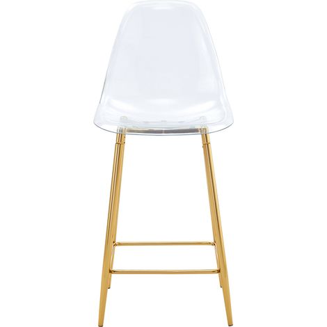 Set de 2 taburetes de bar transparentes con estructura metálica dorada 50,8x43x101,6 cm (1/5)