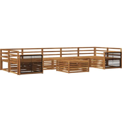 Outdoor Sofa Set 8 pcs Natural Solid Acacia Wood vidaXL (1/5)