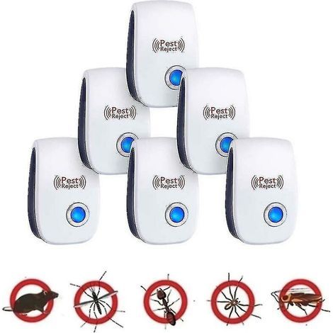 CREA 6 pièces dispositif répulsif de cafards à ultrasons pour souris tueur d'araignées de Rats d'insectes (1/5)