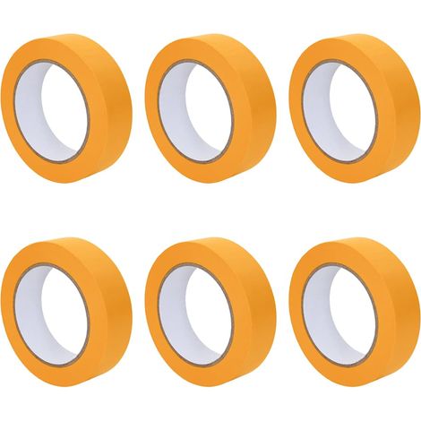 Cintas de Enmascarar para Pintores 6 pcs Amarillo 25mm x 50m vidaXL