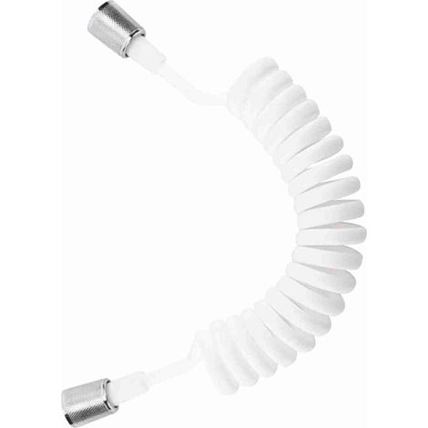 2M Flexible Shower Hose, Telephone Wire Design, Explosion-Proof, Anti-Tangle with ABS Chrome Plastic Nut, G1/2 Thread for Sprayer B (1/5)