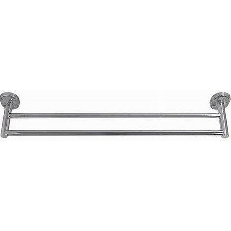 Cleafe - Portasciugamani Porta Asciugamano Doppio Cromato 60cm Accessori Bagno Oval 52001 - (1/2)