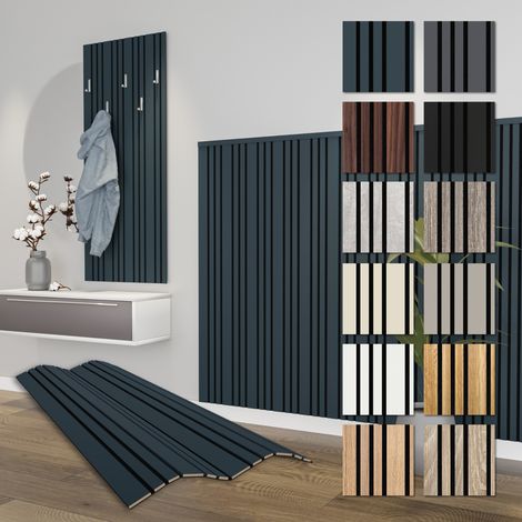 HEXIM Akustikpaneele Holz Mila 138,5x60cm flexible Wandpaneele Kombipaneel 0,83 m² Wandpaneele MDF Akustikfilz: APMH04 - Ocean, 1 Paneel - 0.83m²