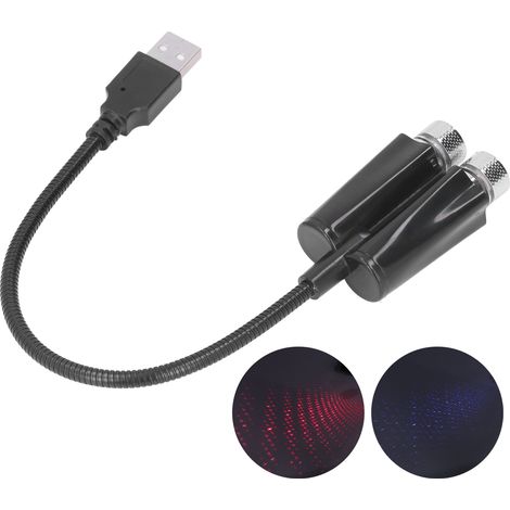 Projecteur d'ambiance USB pour voiture, éclairage rouge et bleu, installation facile, flexible et compatible avec la commande vocale. Facile à brancher et à utiliser. Commande vocale. (1/5)