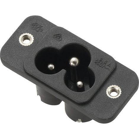 TRU COMPONENTS 1572263 Kaltgeräte-Steckverbinder  Stecker, Einbau vertikal Gesamtpolzahl: 2 + PE 2.5