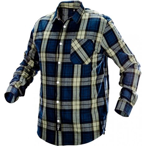 Camicia a quadri uomo NEO TOOLS 81-541 blu oliva nero (1/2)