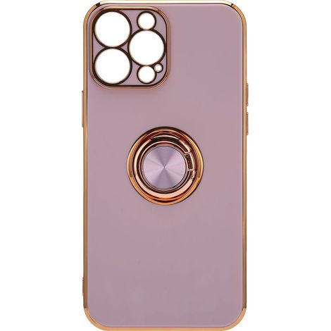 Handyhülle mit Ring in Roségold und Silber, ultradünne, weiche TPU-Hülle für iPhone 13 Pro, helllila (1/5)