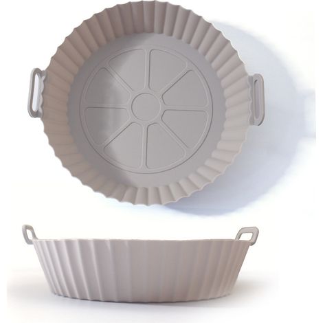 Poêle à frire ronde à air chaud, plaque en gel de silice, isolation thermique, moule à gâteau, revêtement intérieur gris (78 g), 20 cm (8 pouces) (1/4)