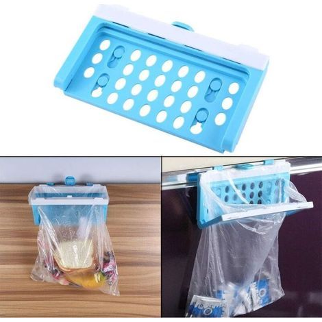 Support de rangement pour sacs poubelle de cuisine, support pliable et suspendu en plastique (1/5)