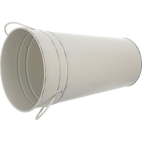 Vintage Eisen Blumentopf in Beige Runde Form Pflegeleicht
