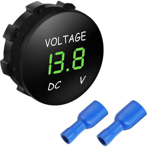 12V-24V DC LED-Digitalvoltmeter für Auto, Motorrad, LKW, Boot (Grünes Licht)