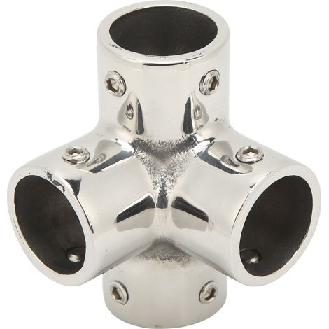 Raccord de rampe 4 voies 90 degrés en acier inoxydable 316, accessoire d'escalier pour main courante à 4 angles (1/5)