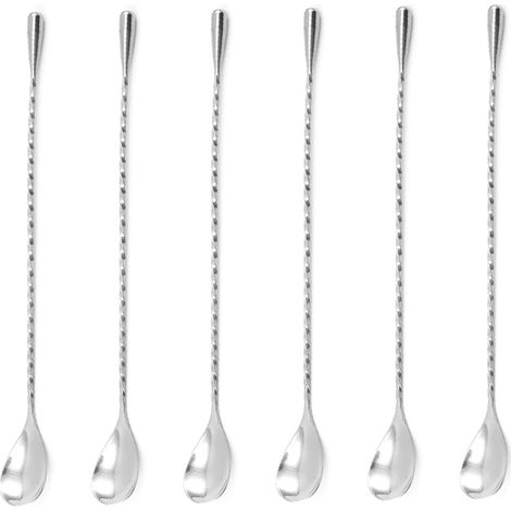 Cuillère À Cocktail En Acier Inoxydable - Forme Goutte D'eau - 30 cm - Pour Mélange Barman - 1 Pièce (1/5)