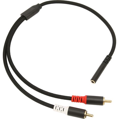 Câble Audio 3.5mm vers 2 RCA Mâle/Femelle Doré Stéréo Bidirectionnel pour Enceintes MP3 Téléphone 30cm (1/5)