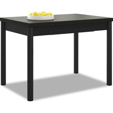 Table de Cuisine Extensible - Structure Noire - Couleur Graphite - Dimensions : 90 x 50 cm - Extensible : 140 x 50 cm (1/5)
