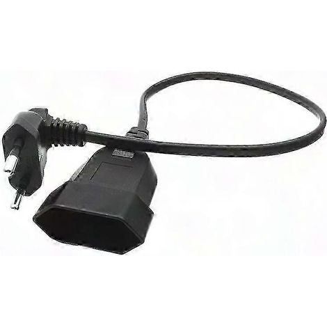 90°-Verlängerungskabel (Stecker auf Buchse) für Computer-PDU, 0,6 m, europäischer Stecker, Server-Netzteil, 60 cm Länge, rechtwinkliger Adapter, Universal-Netzkabel (1/5)