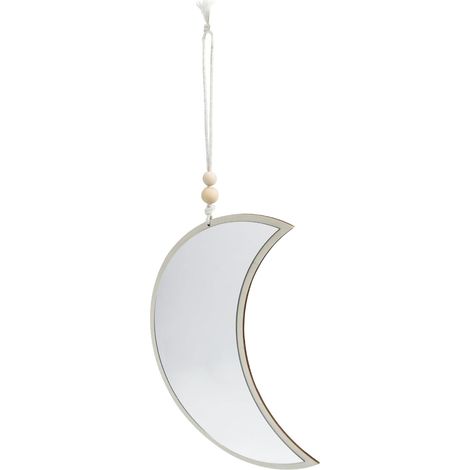 Miroir suspendu lune, décoration murale en acrylique et bois pour (1/5)