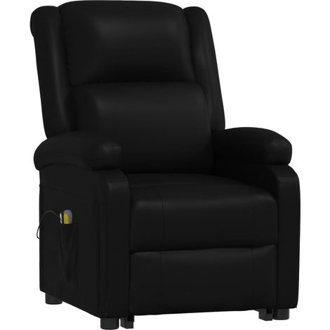 Stand up Massage Chair Black Faux Leather vidaXL (1/4)