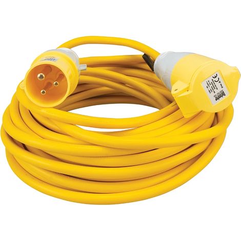 Defender 110v Extension Lead Cable Reel Industrial 14 Metre 2.5mm2 16A E85121 (1/2)