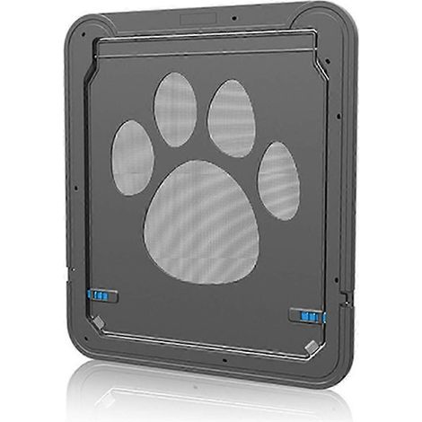 Porte pour animaux de compagnie en plastique verrouillable à 4 positions pour grands chiens et chats, avec rabat de sécurité et fenêtre moustiquaire, tunnel pour clôture pour chiens (1/5)