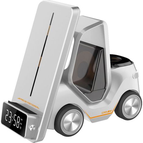 Station de charge sans fil 3 en 1 pour chariot élévateur, chargeur rapide sans fil pour appareils avec fonction de charge sans fil (blanc) (1/5)