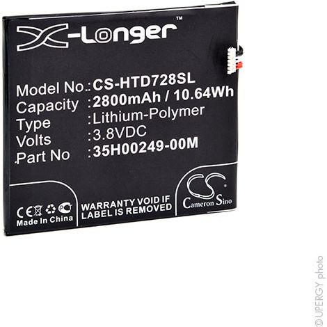 NX - Batterie téléphone, smartphone, GSM pour HTC 3.8V 2800mAh - 35H00249-00M35H00249-0 (1/4)