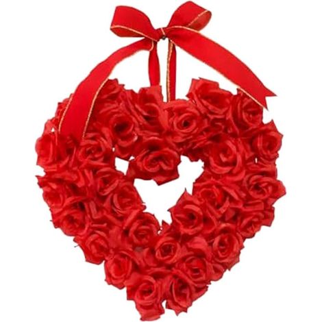 Guirlande En Forme De Coeur - Décoration Artificielle Pour Porte Fenêtre Mur - Idéale Pour La Saint-Valentin - 40 Cm (1/5)