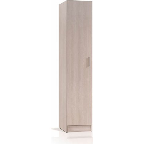 Hogar24 – Armoire murale de salle de bain avec porte battante – 3 étagères réglables – Chêne – Dimensions 37x37xh180 cm (1/10)